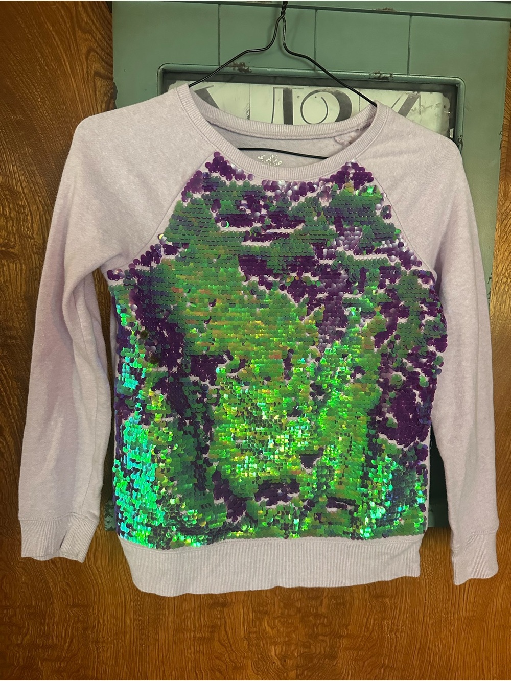 Justice Lilac Sweatshirt with Green & Purple Reversible Sequins